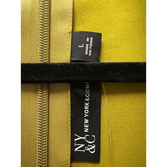 NWT NY & C Women’s Cap Sleeve Tie Neck Sheath Dress Office Career Size L Green - Picture 4 of 5